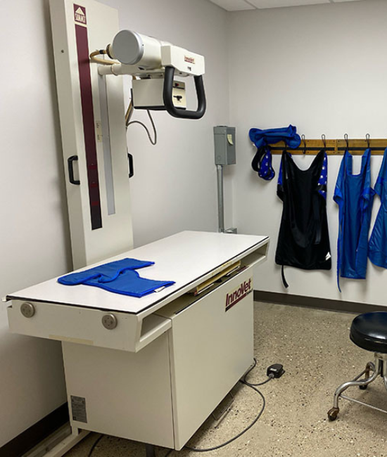 xray table-room Veterinary x-ray room at Animal Clinic of Muskegon